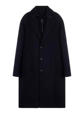 EMPORIO ARMANI 秋冬新款男士羊毛单排扣大衣银泰百货 301574