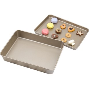烤箱用 重钢不粘家用烤盘 曲奇饼干牛轧糖模具长正方古早蛋糕深盘