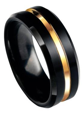 高档黑金戒指男潮个性男友单身