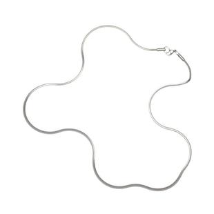 GuangYu简约气质银色蛇骨链男小众钛钢细项链女锁骨链百搭素链子