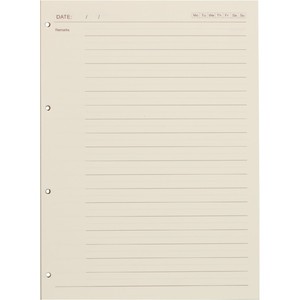 A4活页替换芯可拆卸4孔笔记本活页芯横线替换内芯内页米黄色记事本100张加厚道林纸活页芯