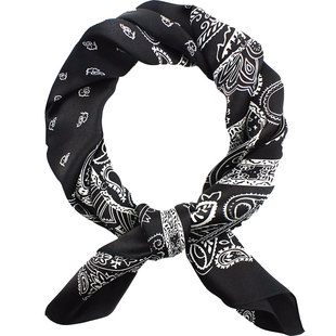 秋季男士丝巾围脖真丝桑蚕丝复古黑色方形西装领巾方巾女送礼男冬