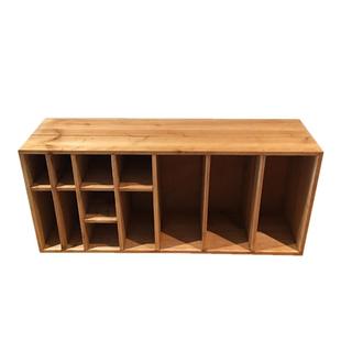 *番茄森森*香杉木日杂风桌面收纳柜印章手账纸胶带收纳架木隔层