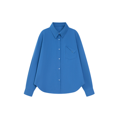 YUSSI刺绣廓形天丝百搭衬衫