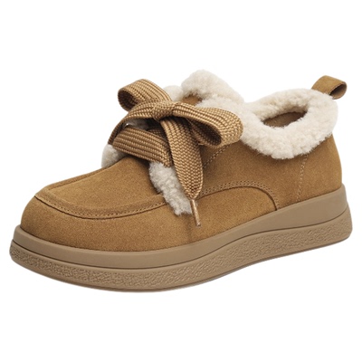 红蜻蜓雪地靴厚底加绒毛毛鞋