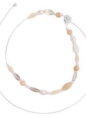 Knot米光石项链纯银蛇骨链