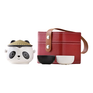 熊猫国潮水杯子活动公司茶具旅行商务快客杯logo实用员工伴手陶瓷