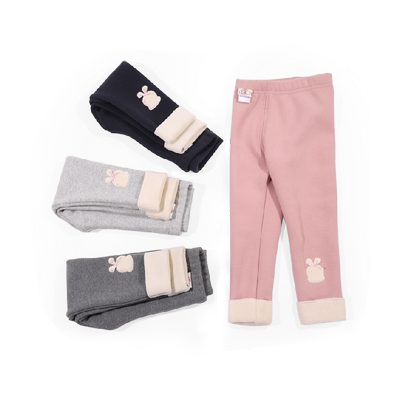 巴布豆女童裤子一体绒女童打底裤