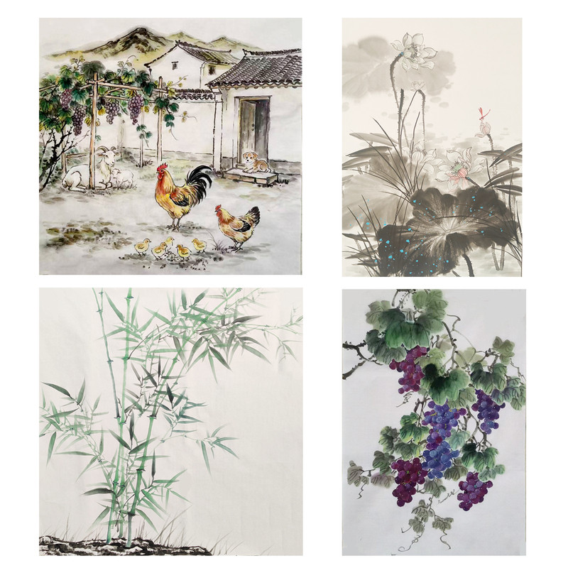 国画定制代画临摹手绘写意工笔水墨山水花鸟人物风景壁画装饰画