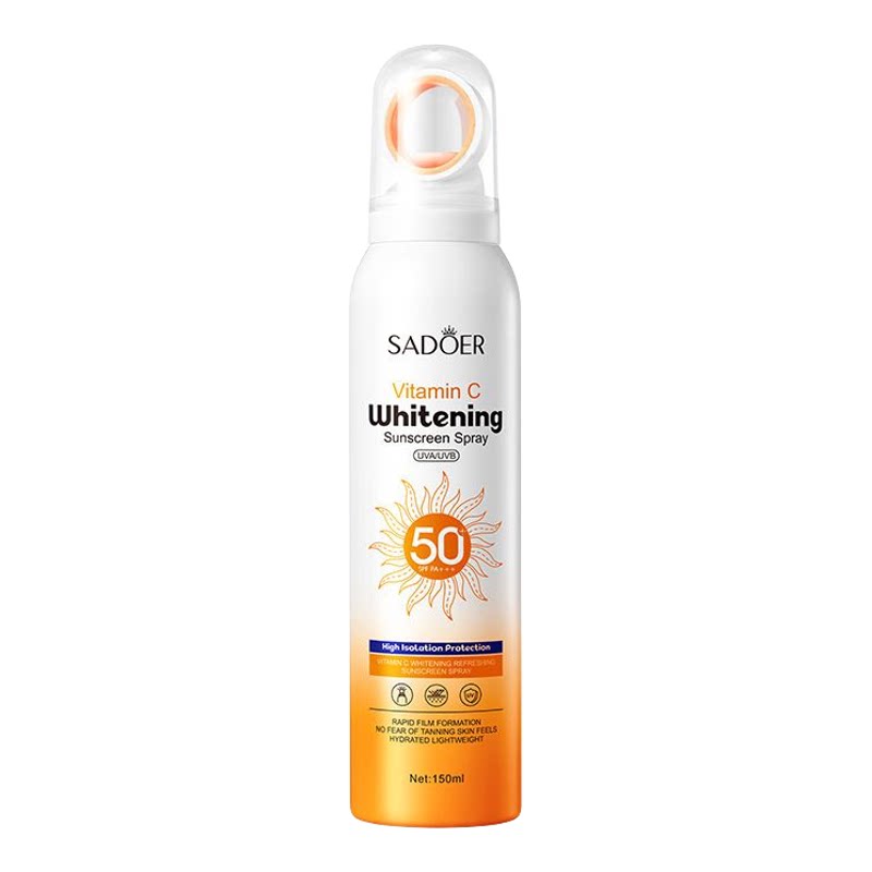 SADOER维他命C提亮防晒喷雾150g修饰肤色户外出行防护SPF50+PA+++