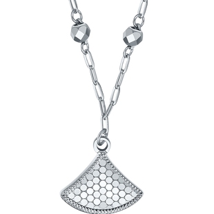 六桂福小裙子S925银项链蜂巢银女友高级感小众温柔情人节新年礼物