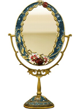 欧式金属镜子台式大号美容公主镜