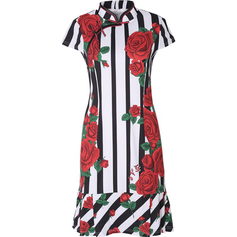 服装夏季新款简约条纹女款高尔夫
