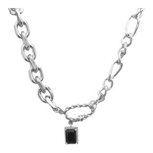 甜酷链条项链女黑色冷淡风轻奢高级感锁骨链新款气质钛钢颈链配饰