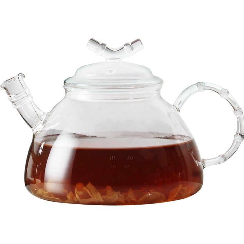 一屋窑加热玻璃壶煮水果茶具红绿花茶壶耐热玻璃可直火加热烧水壶