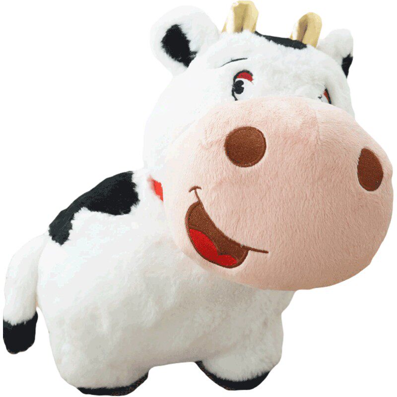 高颜值幸运奶牛可爱超软牛卡通笑脸解压公仔毛绒玩具男生牛转乾坤
