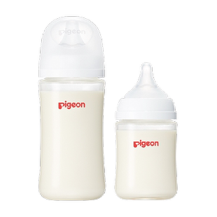 Pigeon贝亲婴儿宽口径玻璃奶瓶套装160ml+240ml新生儿适合0-6个月