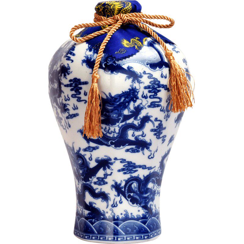 绍兴黄酒 古越龙山 九龙至尊十年陈酿花雕酒 2.5L青花瓷 2500ML