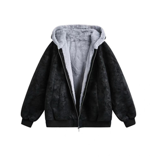 胖mm大码女装黑色版型好看厚外套过冬韩系穿搭宽松显瘦保暖棉服女