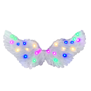 LED白色发光天使羽毛翅膀成人儿童节日表演拍照舞台演出仙气道具