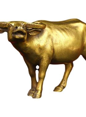 纯铜黄牛大号精工黄铜斗牛生肖公牛开拓牛家居办公室饰品摆件