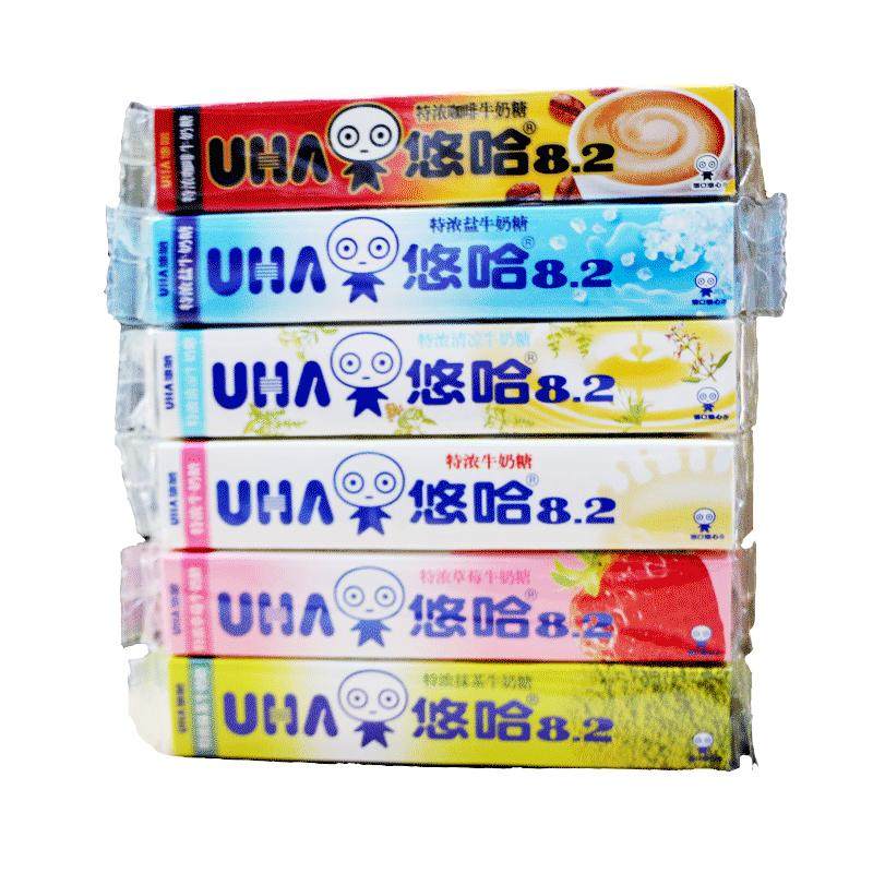 UHA悠哈特浓牛奶味觉糖40g喜糖清凉盐牛奶抹茶草莓长条糖8.2零食