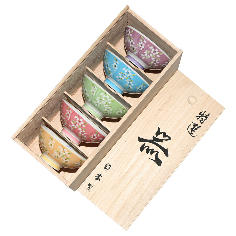 日本进口垂枝樱花纹饭碗家用小碗
