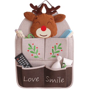 厨房布艺挂墙收纳挂袋 钥匙手机遥控器墙上置物袋床头墙挂式布袋