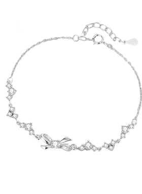 老凤祥纯银蝴蝶结手链足银999女