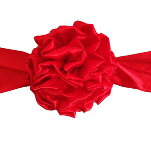 开业剪彩揭牌大红花汽车新车表彰结婚石狮子红绸布花球结婚大门花