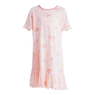 笛莎女童睡裙a类纯棉薄款夏季女孩新款儿童全棉宝宝公主抑菌睡衣