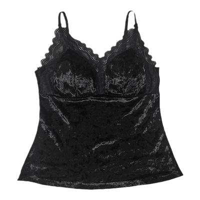 法式性感防走光蕾丝吊带背心女冬新款无钢圈毛衣内搭加厚保暖上衣