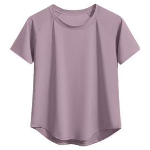 夏季多巴胺穿搭轻薄透气羽毛球服女短袖健身宽松户外显瘦运动套装