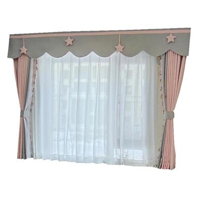 女孩公主风短款卡通装饰帘头窗幔