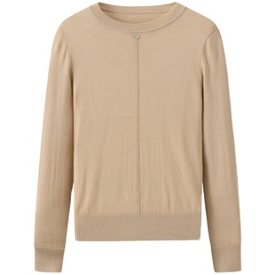 SPRING BAMBOO/春竹 秋冬季新款绵羊毛宽松显瘦圆领软糯风女上衣