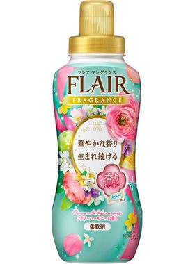日本进口 KAO花王FLAIR衣物柔软剂柔顺剂 防皱 四季缤纷花香520ml