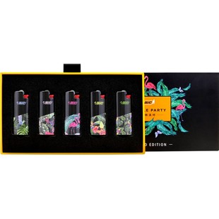 法国比克bic一次性J5金属套丛林派对打火机砂轮滑轮火石礼品火机