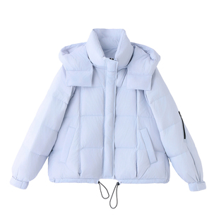 ERAL艾莱依短款羽绒服女2025新款冬季保暖宽松时尚潮流面包服外套