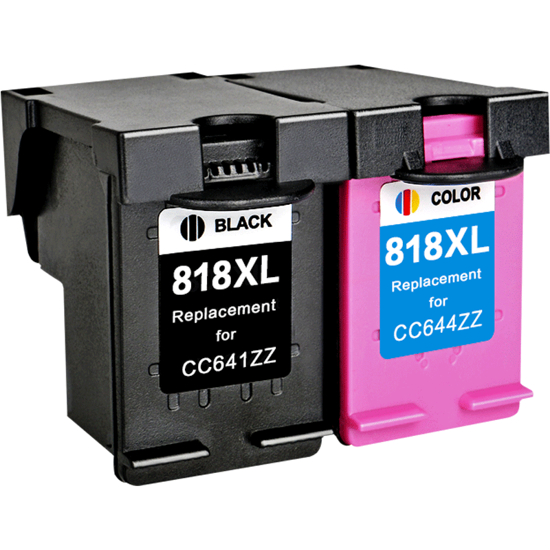 彩格适用惠普HP818墨盒黑色 Deskjet f4288 d2568 d1668 2488打印机连供大容量墨盒F2418 4238 D2668 可加墨
