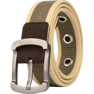 卡帝乐鳄鱼针扣腰带男帆布皮带青年学生少年韩版潮流裤腰带牛仔裤