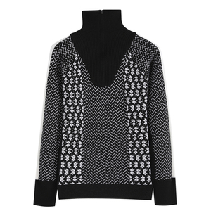 美利奴羊毛毛衣女长袖打底衫户外滑雪高领半拉链保暖运动上衣X19