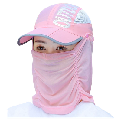 遮阳防晒帽子女户外骑车遮脸面纱