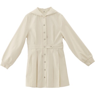 it'real瑞尔连帽连衣裙春夏新款学院风长袖卫衣裙设计感短裙