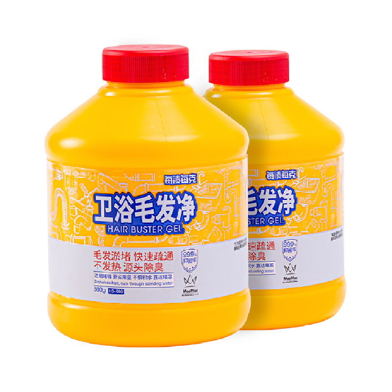 每渍每克下水道卫浴毛发净管道疏通剂头发溶解剂除臭啫喱300g*2瓶