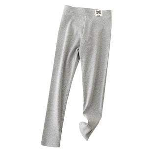 女童打底裤春秋外穿灰色女宝宝薄绒裤子儿童秋冬加绒纯棉洋气长裤