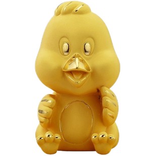 精铸24K足金可爱卡通十二生肖狗虎龙蛇马羊黄金工艺生日礼品摆件