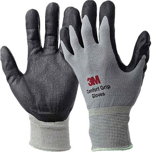 3m 劳保手套防滑耐磨搬运工地工作丁腈涂掌浸胶橡胶防护手套透气