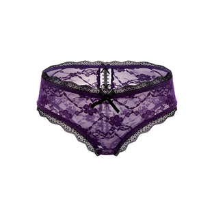 「LR」紫韵情迷*性感镂空蕾丝女士薄款透气低腰内裤女生2026新款