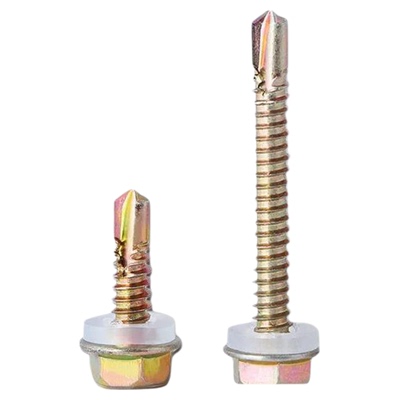 外六角钻尾丝燕尾自钻螺丝自攻自转彩锌瓦钉罗丝带垫螺钉尾钉