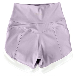 拼色运动短裤夏紧身高腰收腹瑜伽跑步提臀健身瑜伽裤三分裤外穿